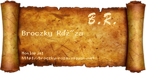 Broczky Róza névjegykártya